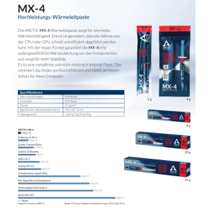 Arctic MX-4 W&auml;rmeleitpaste (4g)