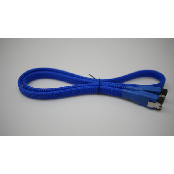 Sleeved Sata-Data Kabel 60cm - Blau