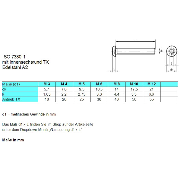 M3 Edelstahl Schrauben | x5 bis x25 | 5stk. x8mm