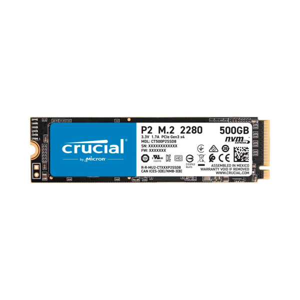 500GB Crucial P2 M.2 PCIe 3.0 x4