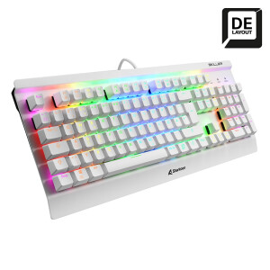 Sharkoon SGK3 White Kailh Brown DE Gaming Keyboard