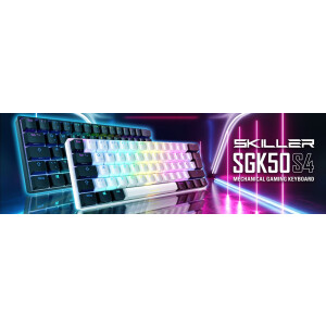 Skiller SGK50 S4 Hot-Swap 60% Keyboard Kalih Red DE White
